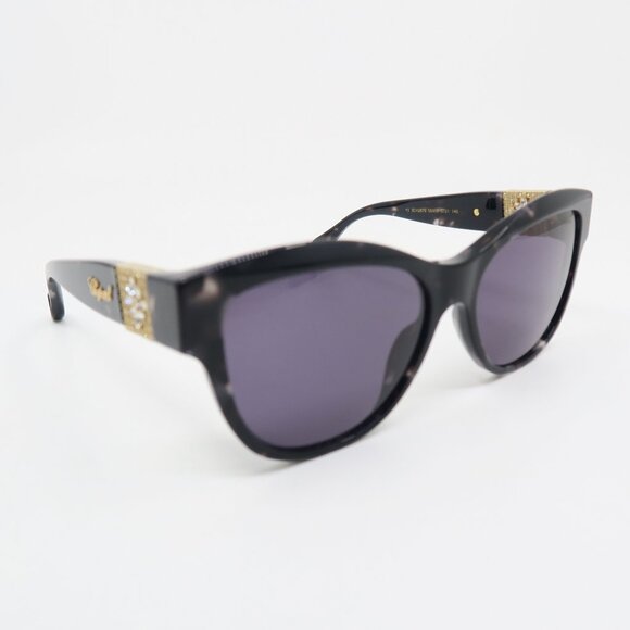 Chopard SCH287S 0721 55 Black on Grey Spotted, Clear Crystals, New Sunglasses. main image 6